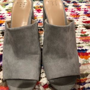 A New Day Gray Heeled Mules